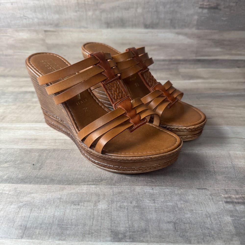 Italian Shoemakers Brown Wedge Sandals